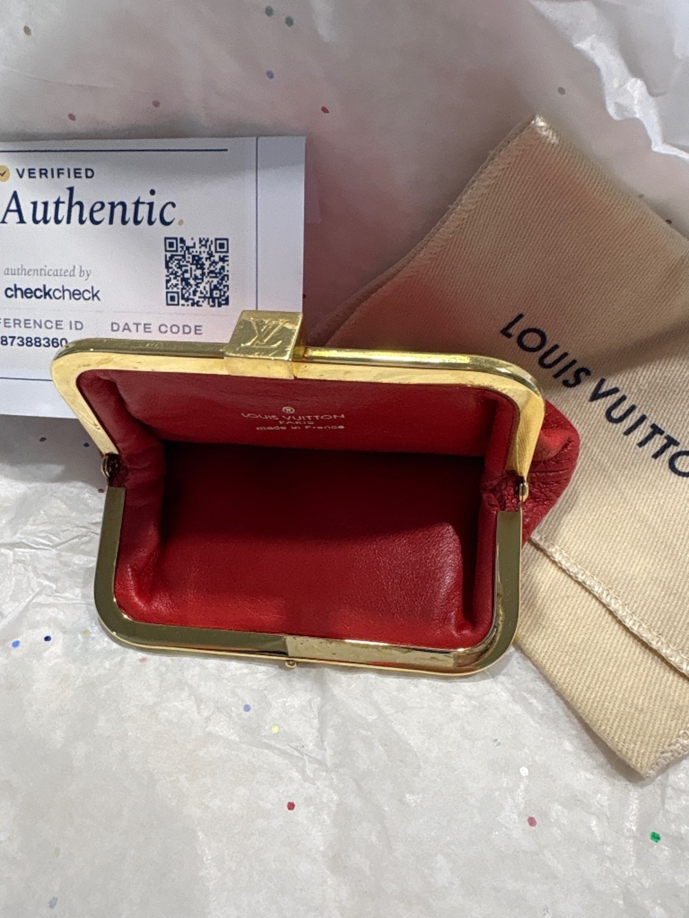 Louis Vuitton turn lock coin pouch - Picture 1 of 5